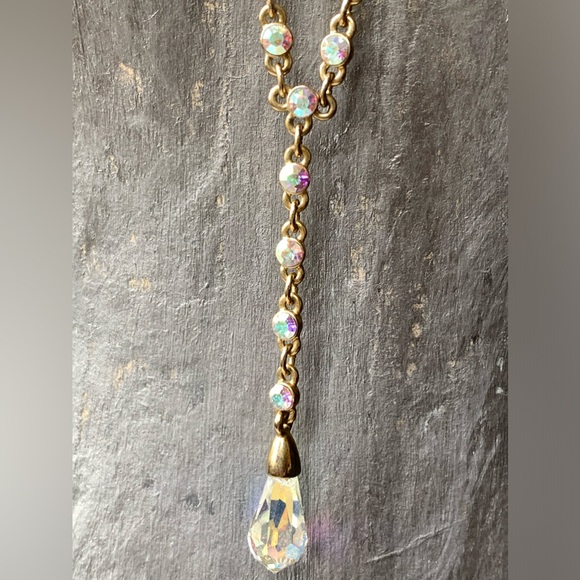 GIVENCHY Iridescent Crystal Gold Plated Y Necklace Women’s Designer Jewelry - Picture 12 of 13